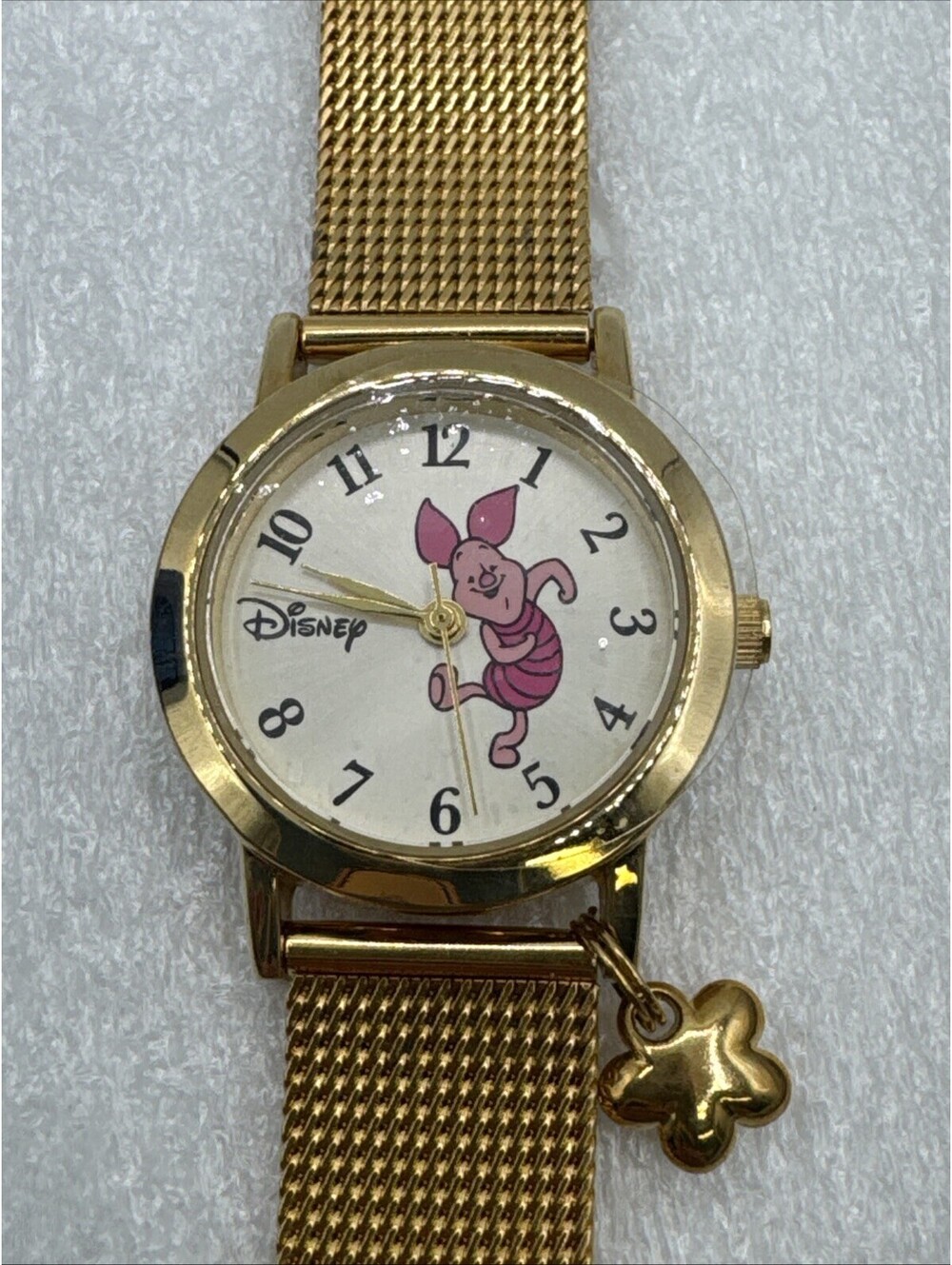 1990s Piglet Dancing Watch Gold Mesh Brand New Analog SII Marketing Disney Seiko